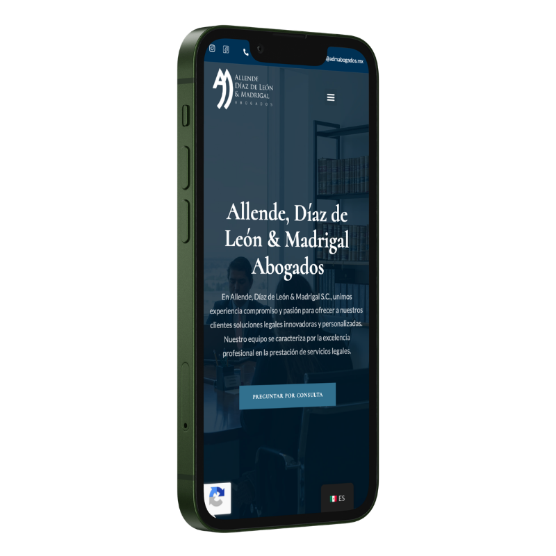 Mockup móvil sitio abogados